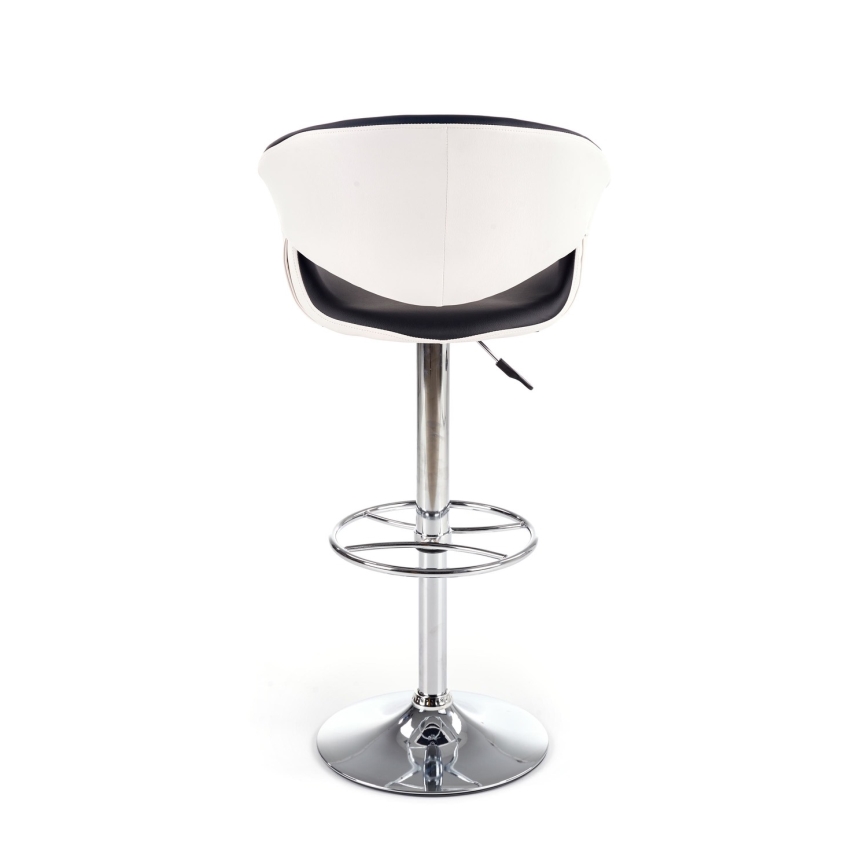 Taburete 115x60 cm blanco/negro/cromo brillante