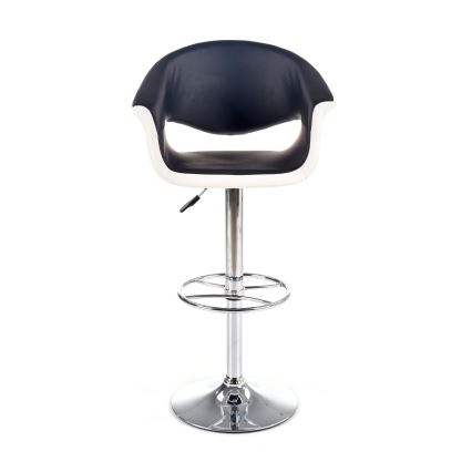 Taburete 115x60 cm blanco/negro/cromo brillante