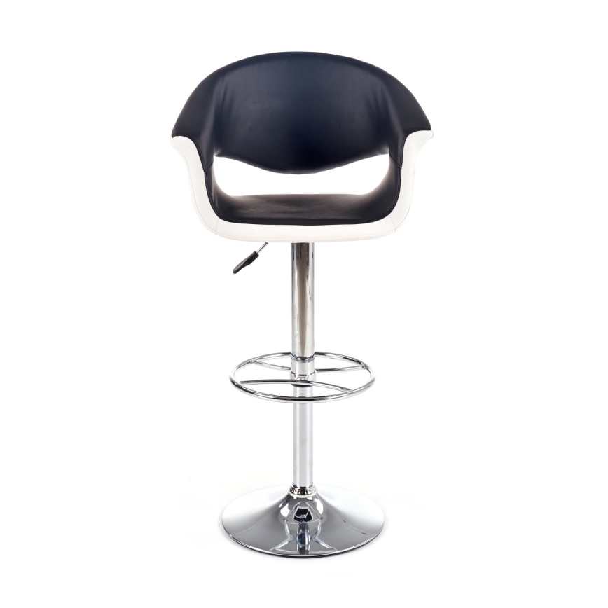 Taburete 115x60 cm blanco/negro/cromo brillante
