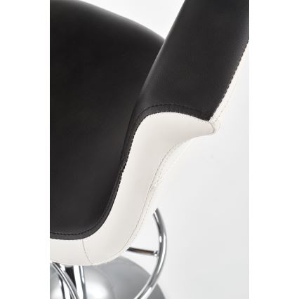 Taburete 115x60 cm blanco/negro/cromo brillante
