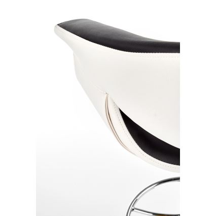 Taburete 115x60 cm blanco/negro/cromo brillante