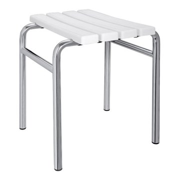 Taburete 44x45 cm plateado/blanco