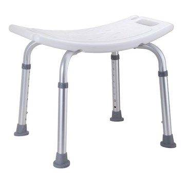 Taburete 51x39 cm plateado/blanco