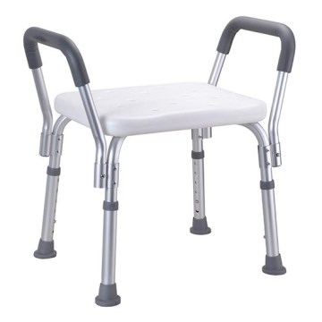 Taburete 55,5x56 cm plateado/blanco