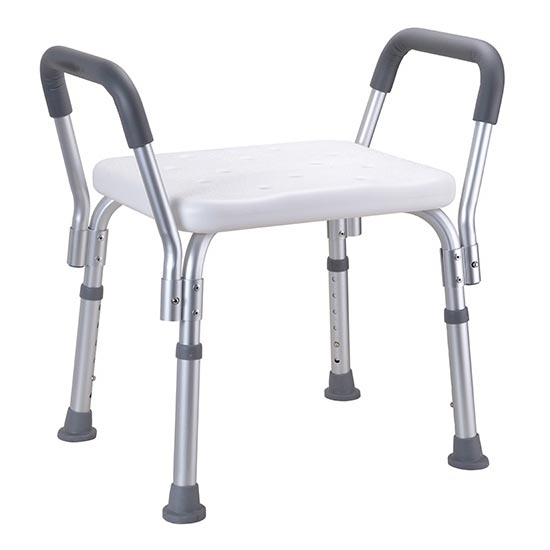 Taburete 55,5x56 cm plateado/blanco