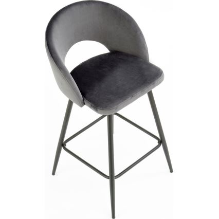 Taburete 89x49 cm gris/negro