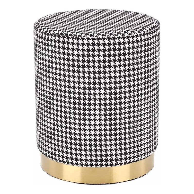 Taburete ARUNA diá. 36 cm blanco/negro/dorado