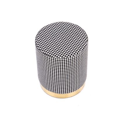 Taburete ARUNA diá. 36 cm blanco/negro/dorado