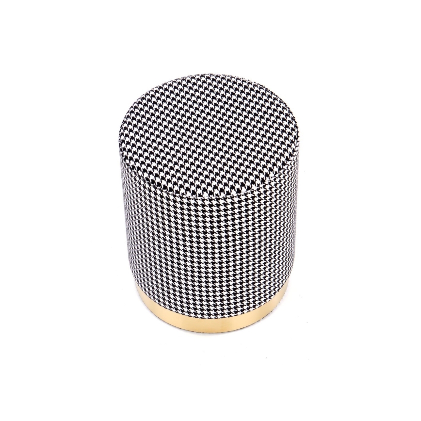Taburete ARUNA diá. 36 cm blanco/negro/dorado