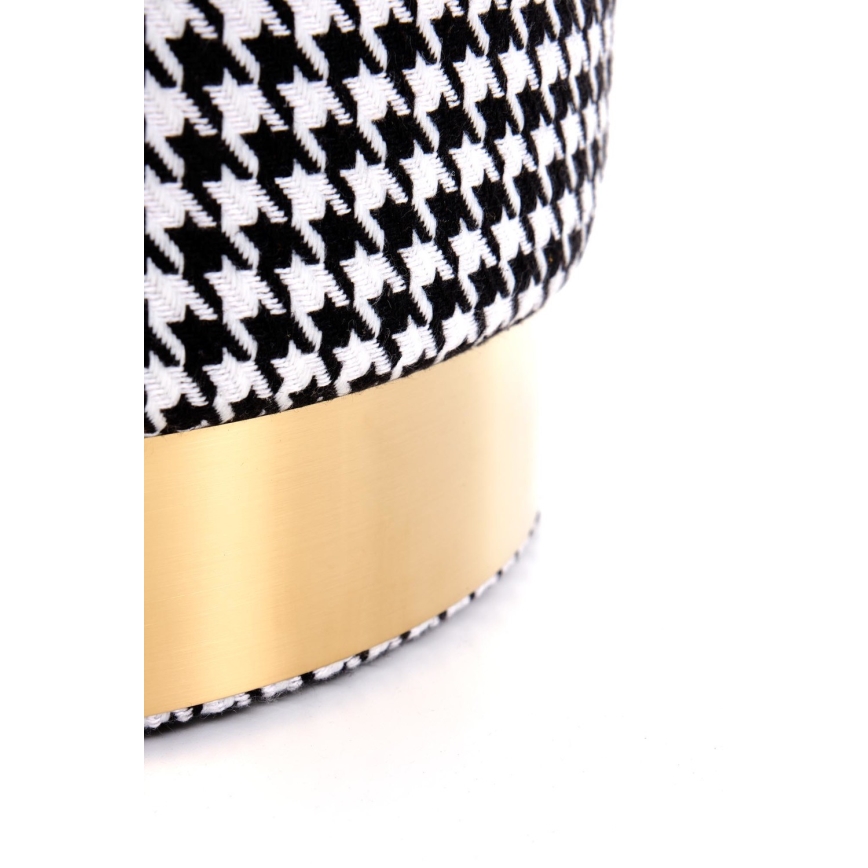 Taburete ARUNA diá. 36 cm blanco/negro/dorado