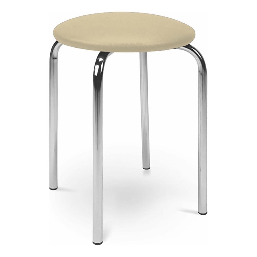 Taburete CHICO 47x41 cm beige/cromo