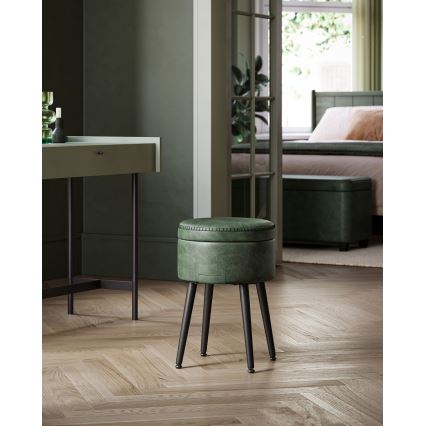 Taburete CORE de cuero, verde