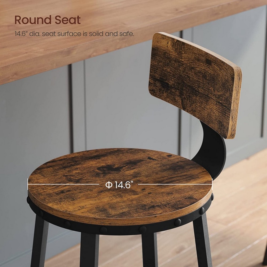 Taburete de bar AVEN marrón/negro