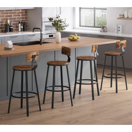 Taburete de bar AVEN marrón/negro