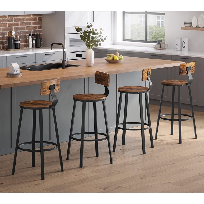 Taburete de bar AVEN marrón/negro