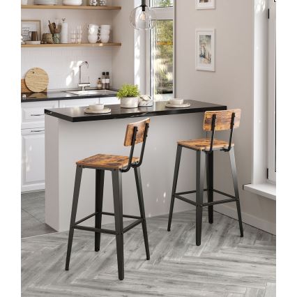 Taburete de bar AVEN marrón/negro