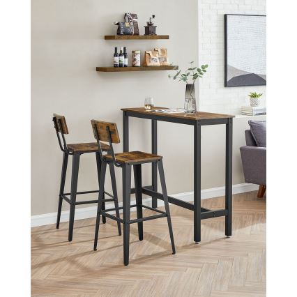 Taburete de bar AVEN marrón/negro