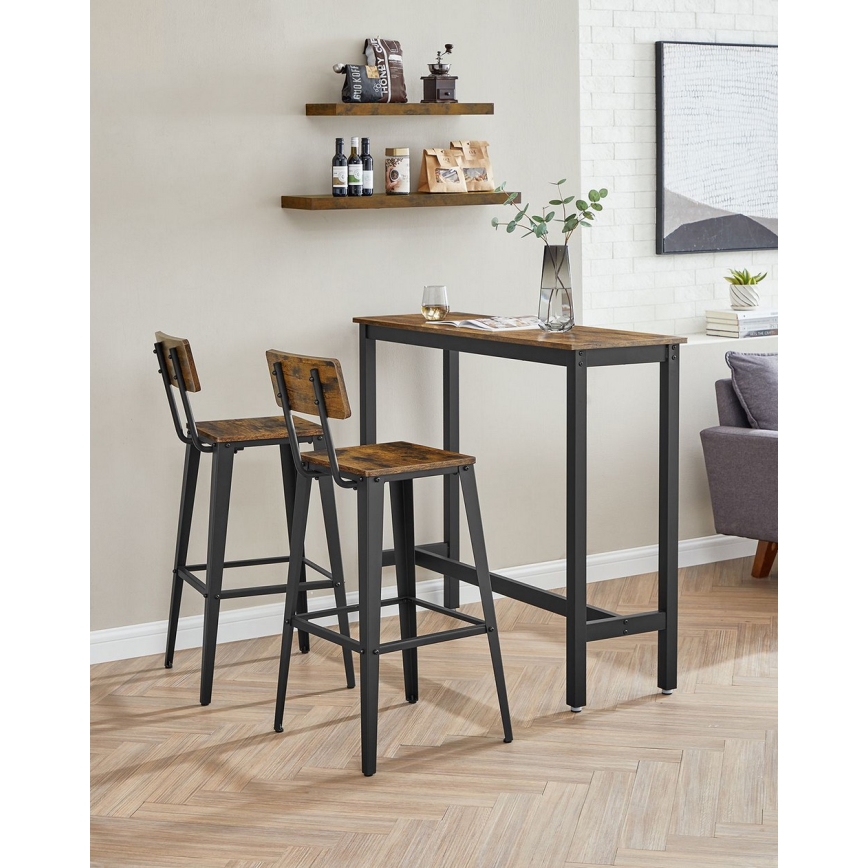 Taburete de bar AVEN marrón/negro