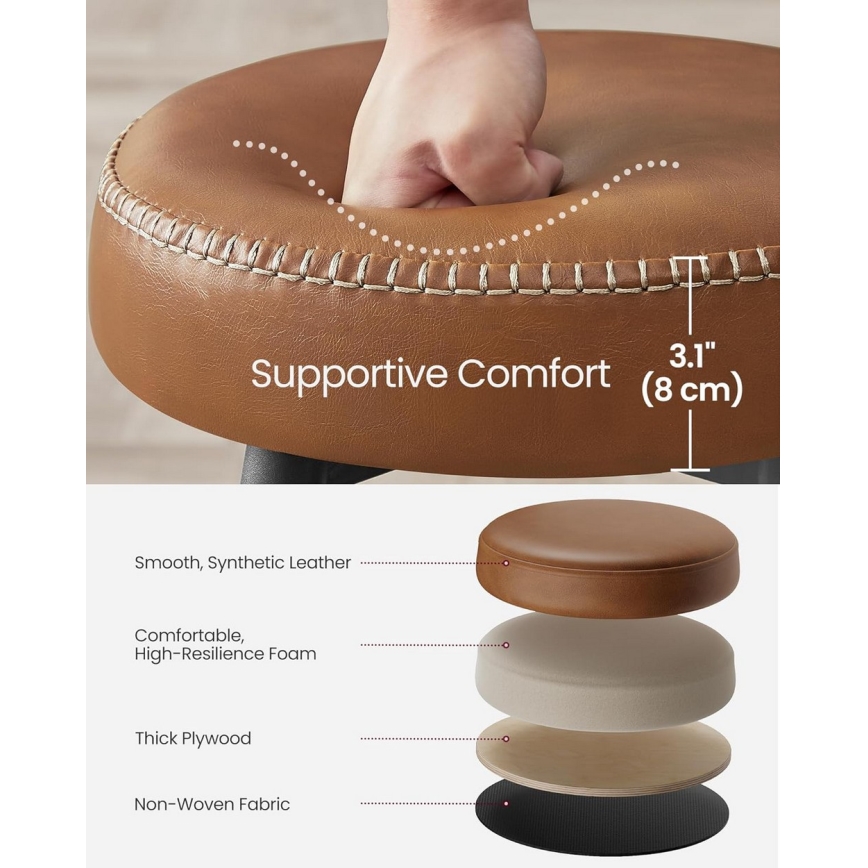 Taburete de bar LIOR marrón/negro