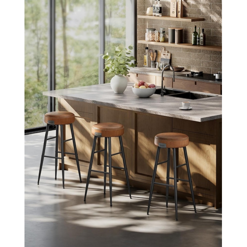 Taburete de bar LIOR marrón/negro