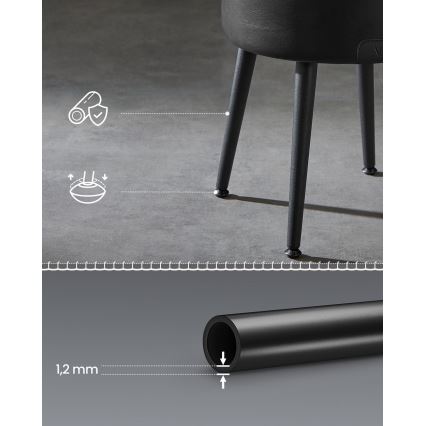 Taburete de cuero CORE negro