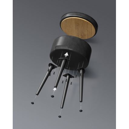 Taburete de cuero CORE negro