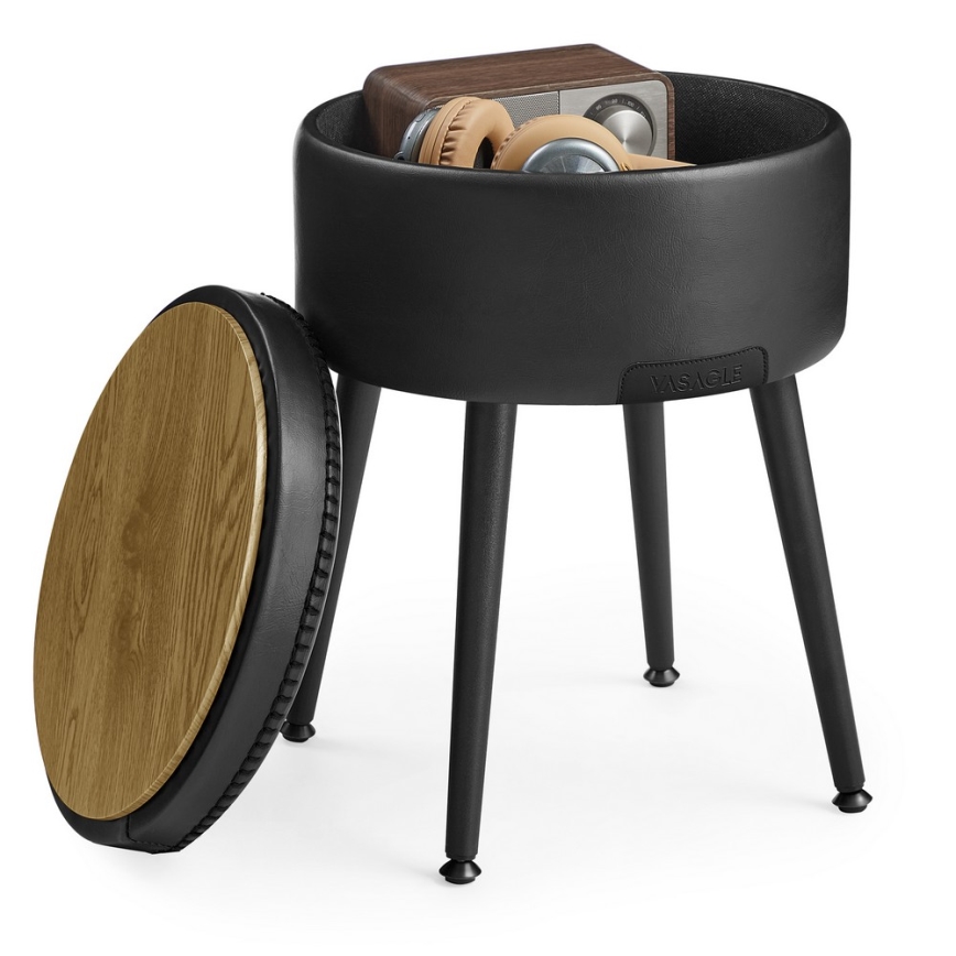 Taburete de cuero CORE negro