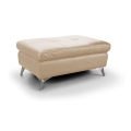 Taburete de cuero SALERNO II 66x100 cm beige