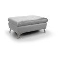 Taburete de cuero SALERNO II 66x100 cm gris