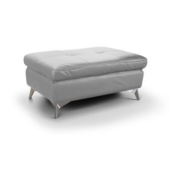 Taburete de cuero SALERNO II 66x100 cm gris