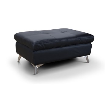Taburete de cuero SALERNO II 66x100 cm negro