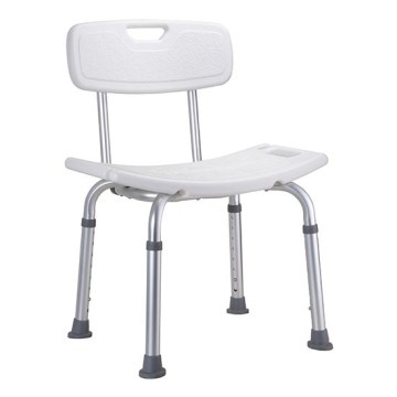 Taburete de ducha 51 x 67 cm plateado/blanco