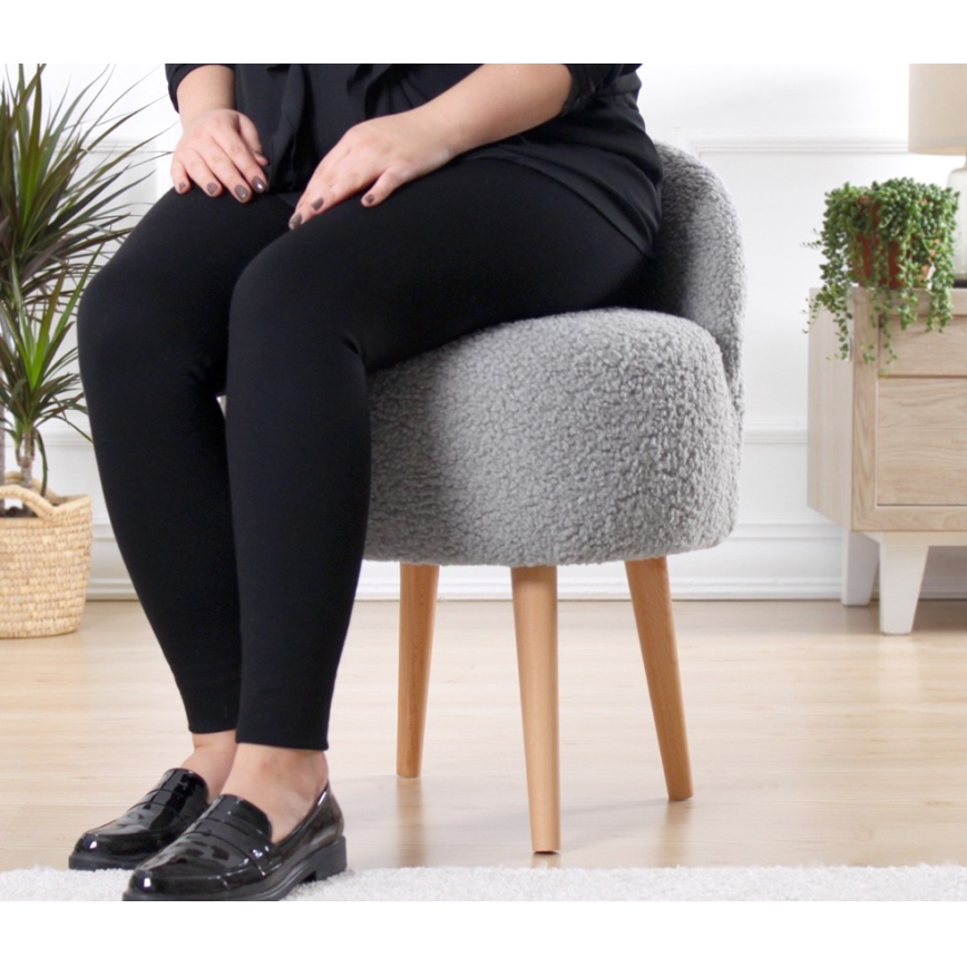 Taburete MIKI, diámetro 46 cm, gris