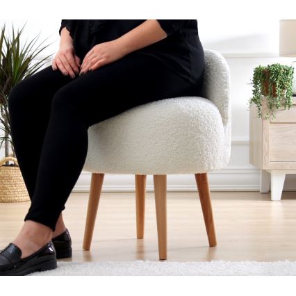 Taburete MIKI Ø 46 cm blanco