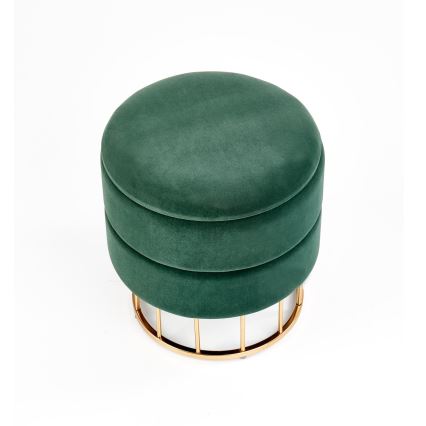Taburete MINTY diá. 37 cm Verde/dorado
