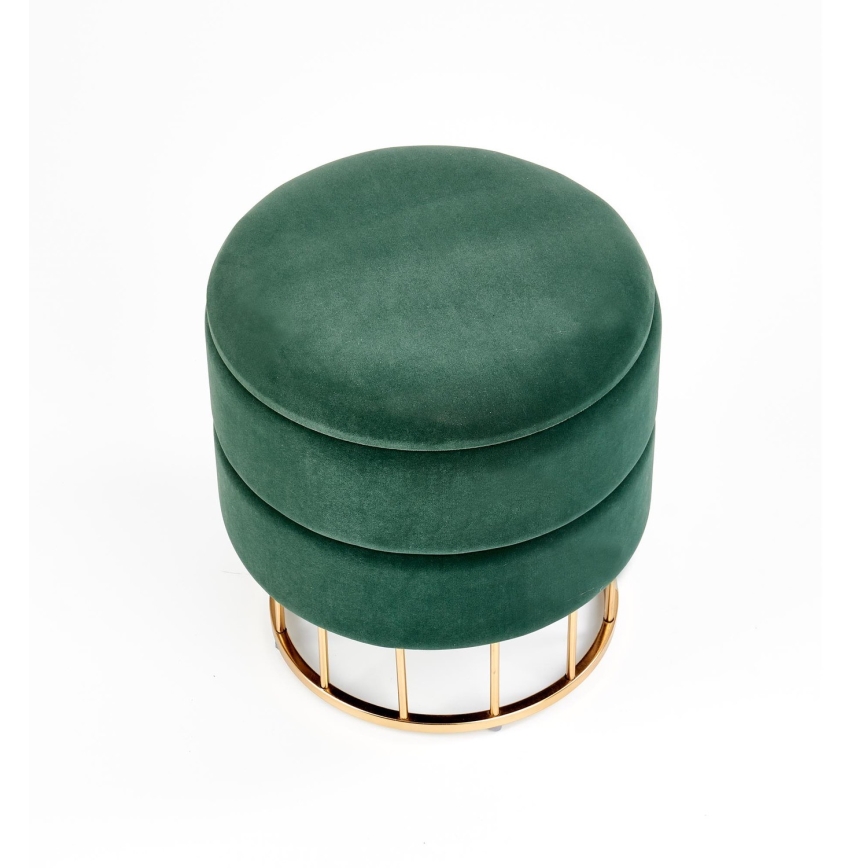 Taburete MINTY diá. 37 cm Verde/dorado