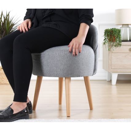 Taburete NIKI — Ø 46 cm, gris