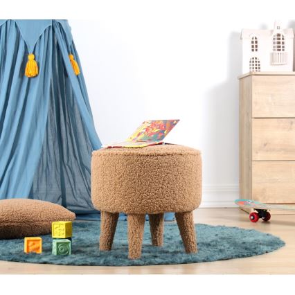 Taburete PIXI, diámetro 38 cm, marrón