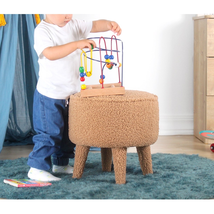 Taburete PIXI, diámetro 38 cm, marrón