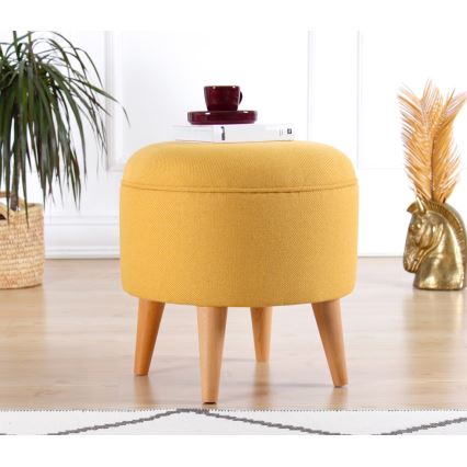 Taburete PIXI, diámetro 40 cm, amarillo