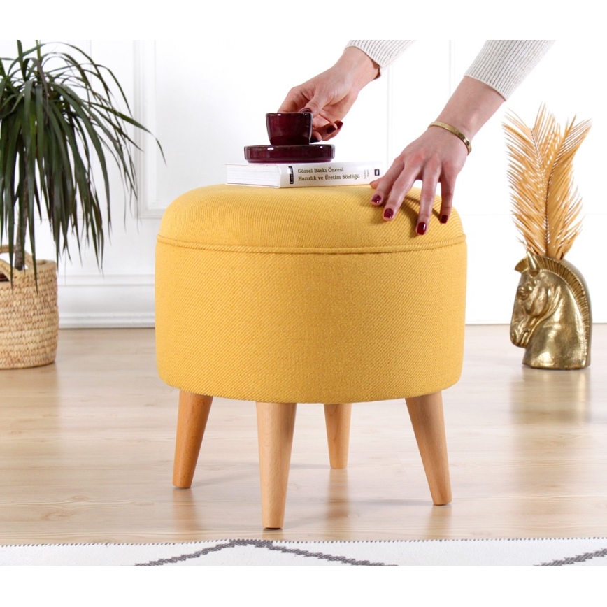 Taburete PIXI, diámetro 40 cm, amarillo