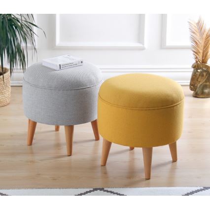 Taburete PIXI, diámetro 40 cm, amarillo