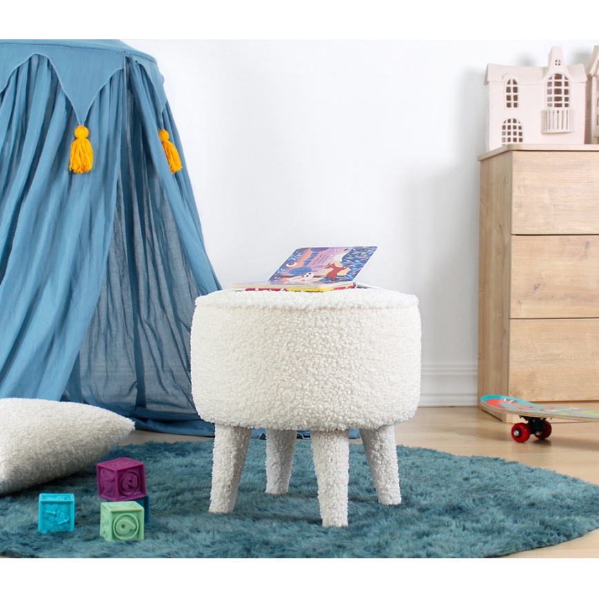 Taburete PIXI, Ø 38 cm, blanco