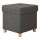 Taburete SULTAN 38x40 cm gris oscuro