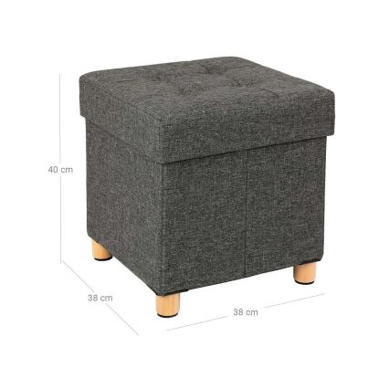 Taburete SULTAN 38x40 cm gris oscuro