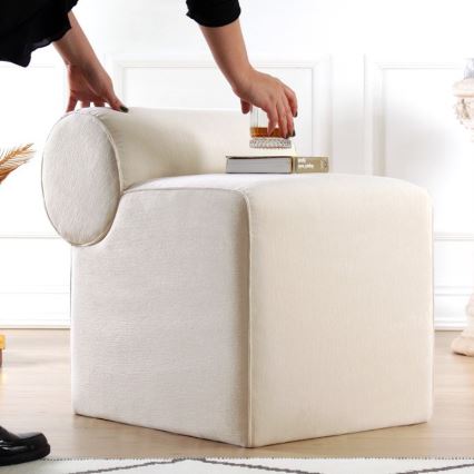 Taburete TIKI 47x45 cm crema