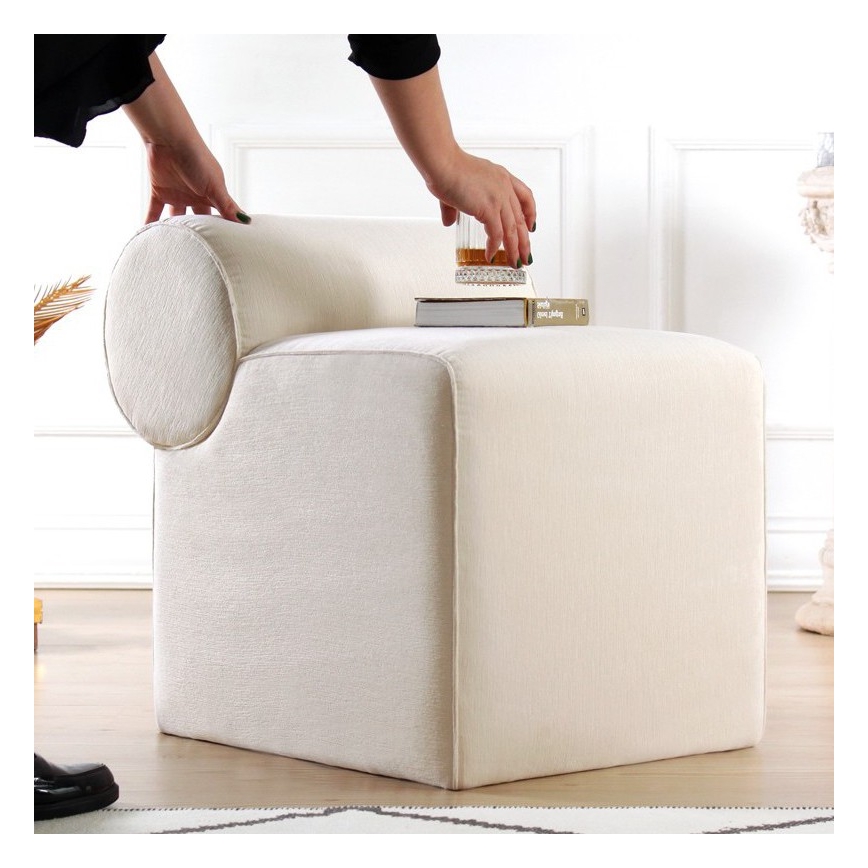 Taburete TIKI 47x45 cm crema