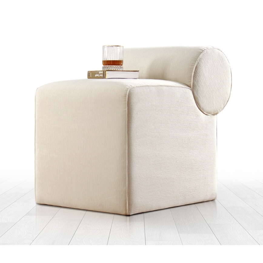 Taburete TIKI 47x45 cm crema