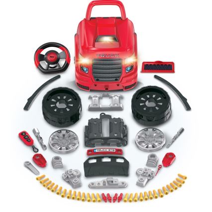 Taller de reparación de coches para niños 3xAAA + 1xCR2025 rojo