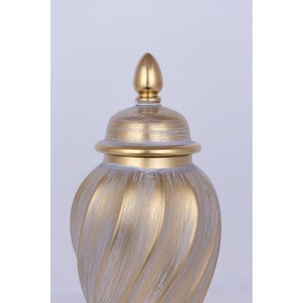Tarro de cerámica 40,8x17,5 cm dorado/gris